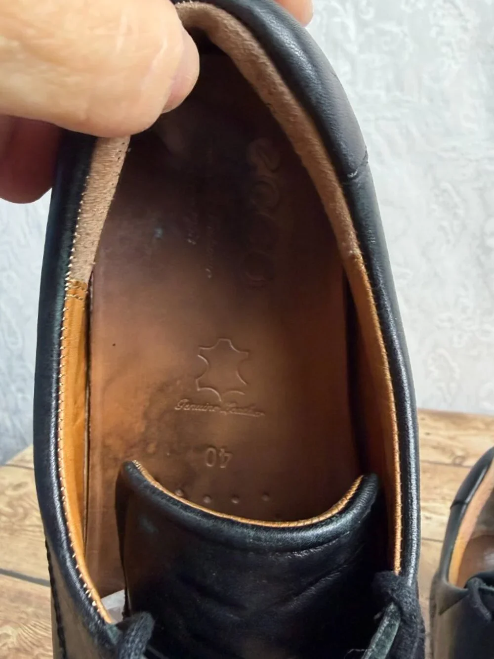 ECCO Men's Size 10 Black Leather Lace-Up Dress Shoes Oxford Comfort Classic ECCO